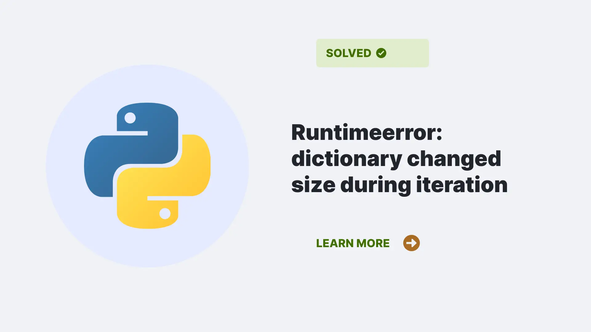 Runtimeerror: dictionary changed size during iteration