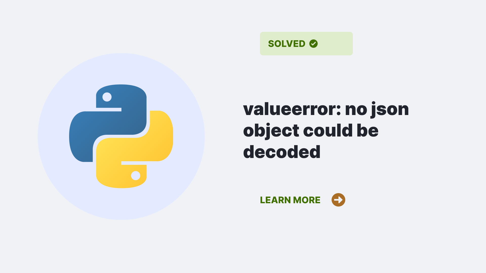 valueerror: no json object could be decoded