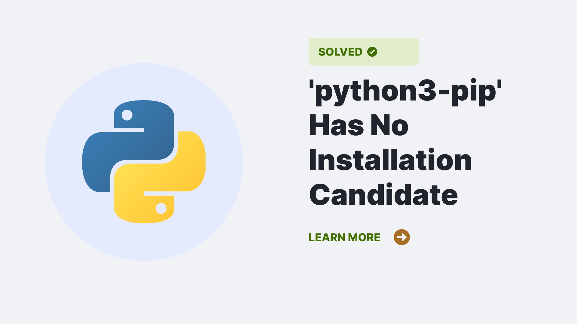 Package 'python3-pip' Has No Installation Candidate