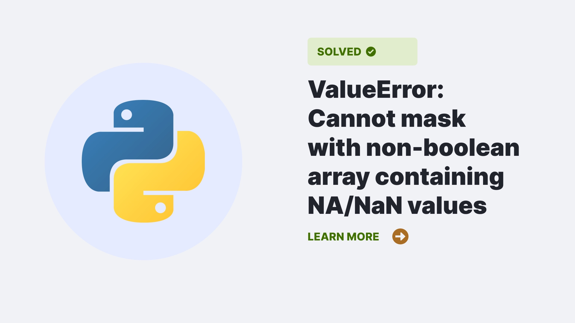 ValueError Cannot mask with non-boolean array containing NA NaN values
