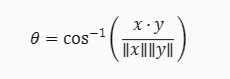 calculating the SAM angle between two spectra x and y