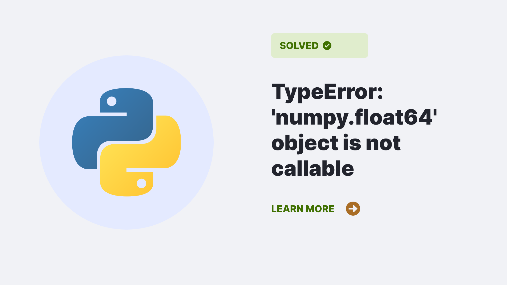 TypeError: 'numpy.float64' object is not callable