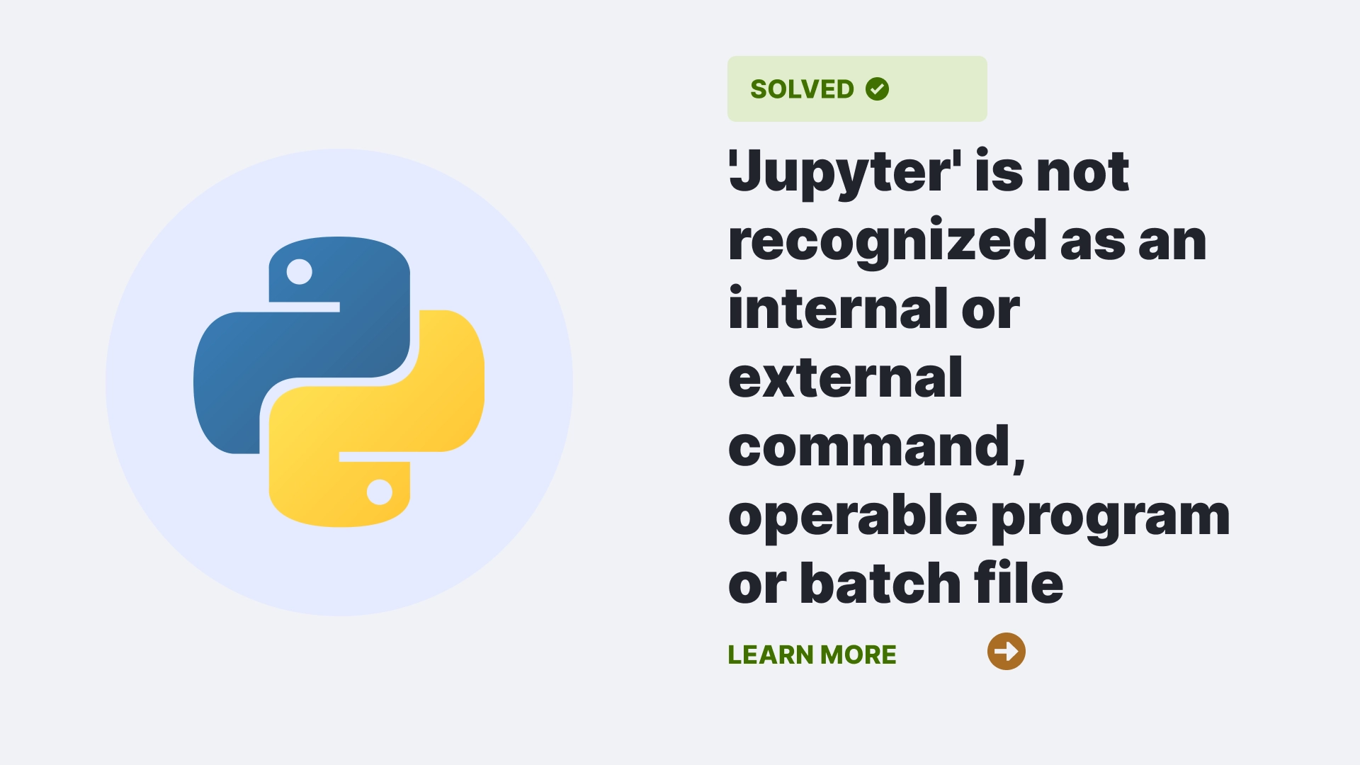 'Jupyter' is not recognized as an internal or external command, operable program or batch file