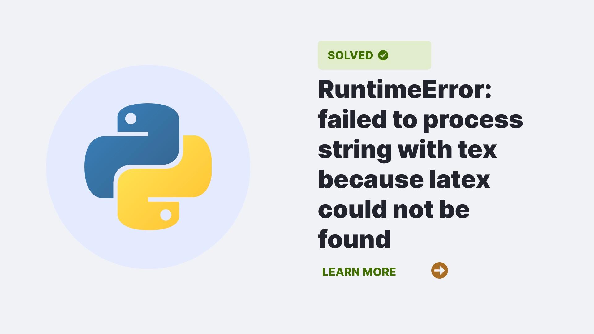 RuntimeError: failed to process string with tex because latex could not be found