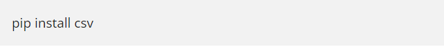 installing csv to resolve NameError: “name ‘csv’