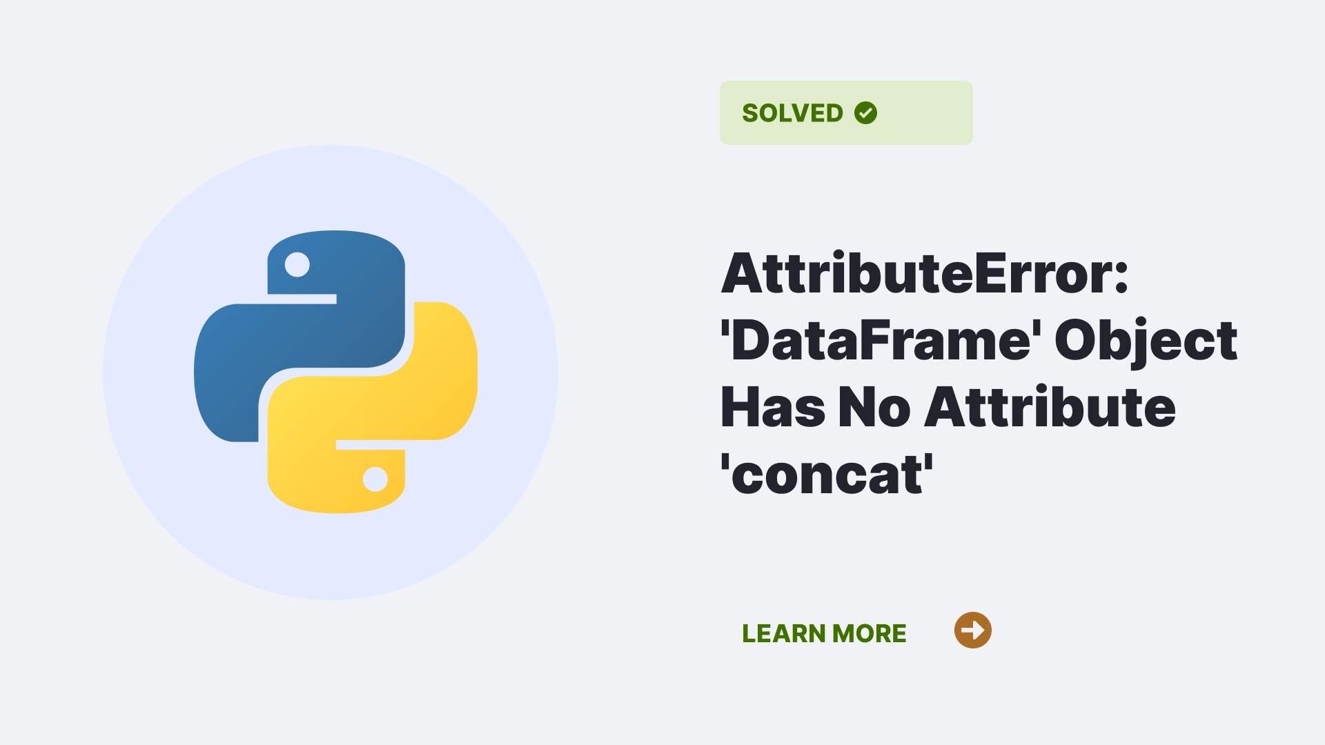 AttributeError: 'DataFrame' Object Has No Attribute 'concat'