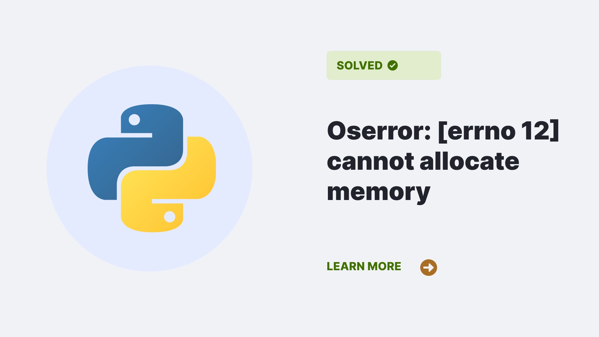 Oserror: [errno 12] cannot allocate memory