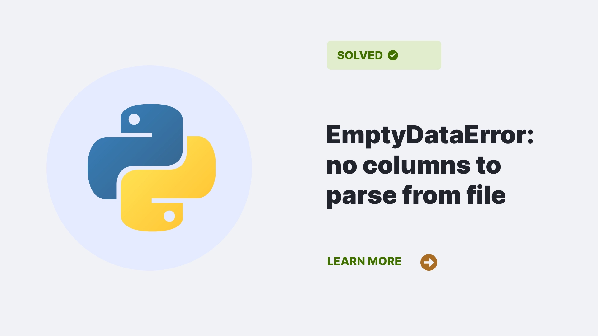 EmptyDataError: no columns to parse from file