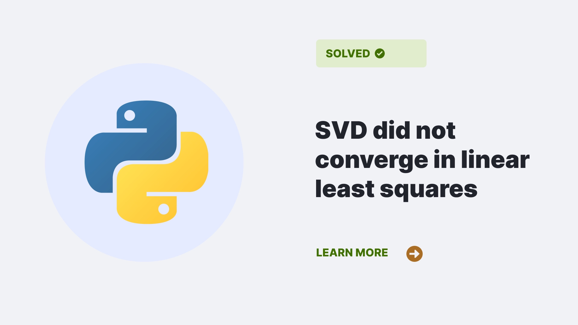 SVD did not converge in linear least squares
