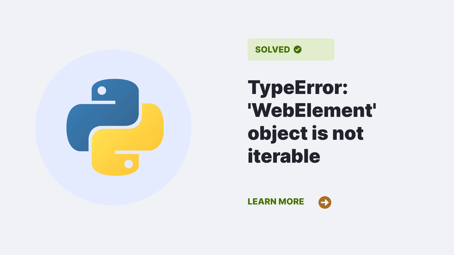 TypeError: 'WebElement' object is not iterable