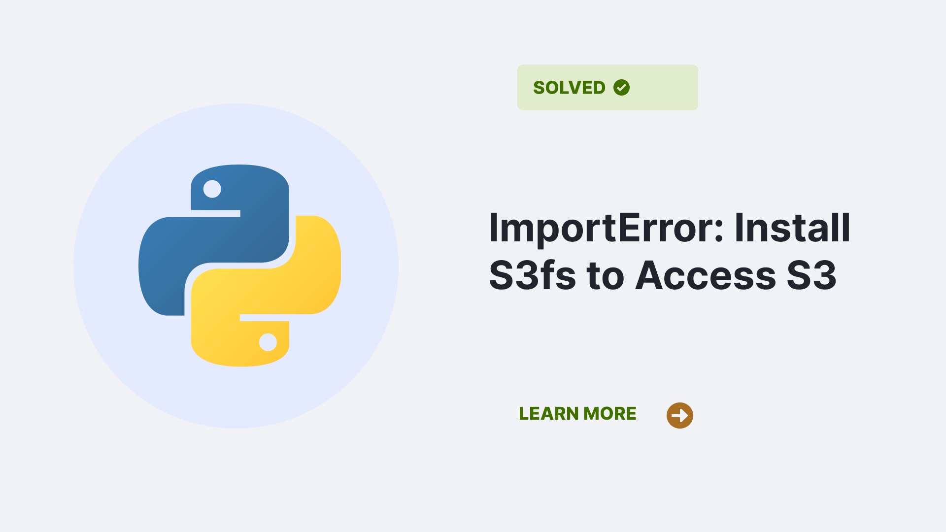 ImportError: install s3fs to access s3