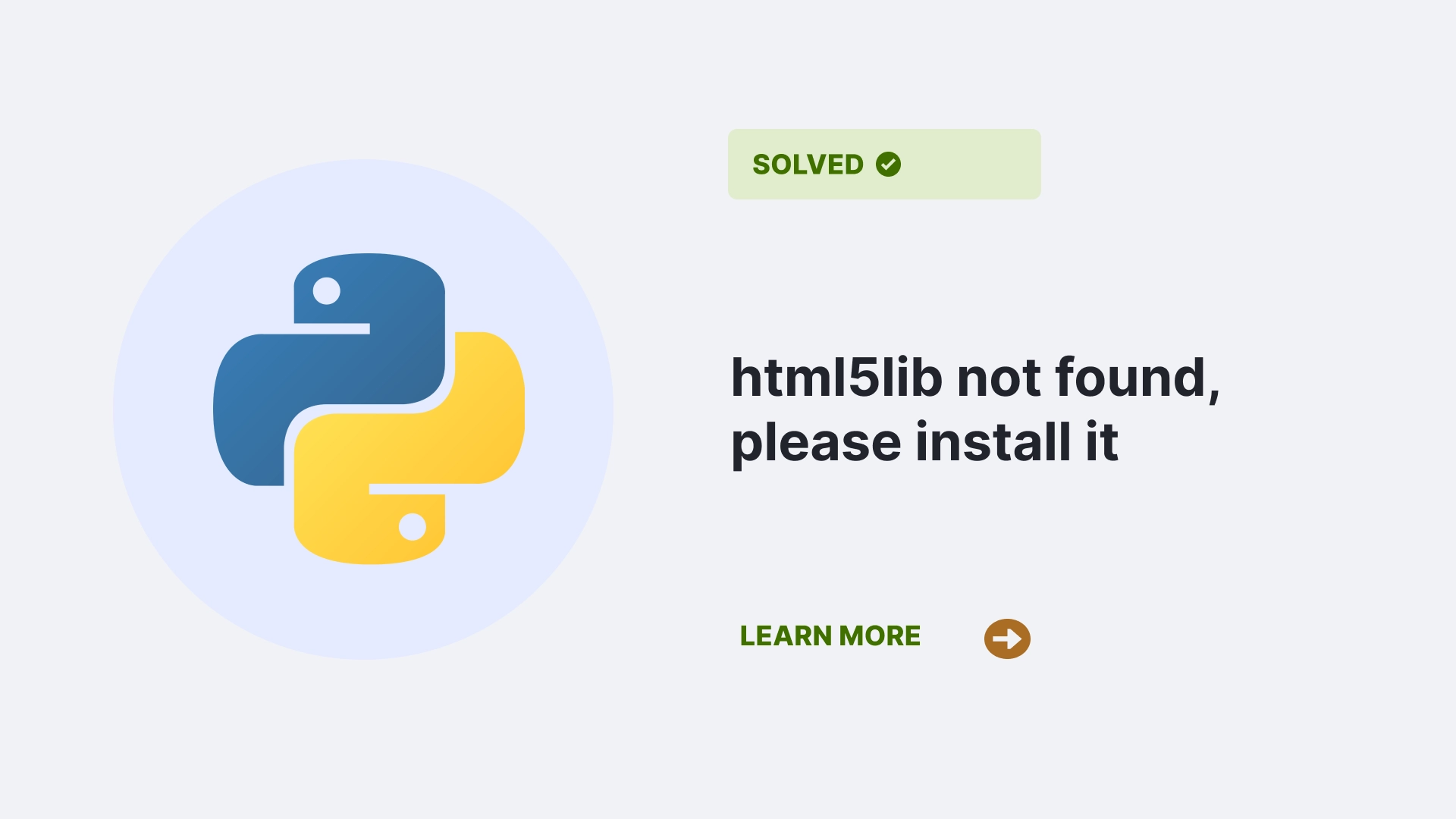 html5lib not found, please install it