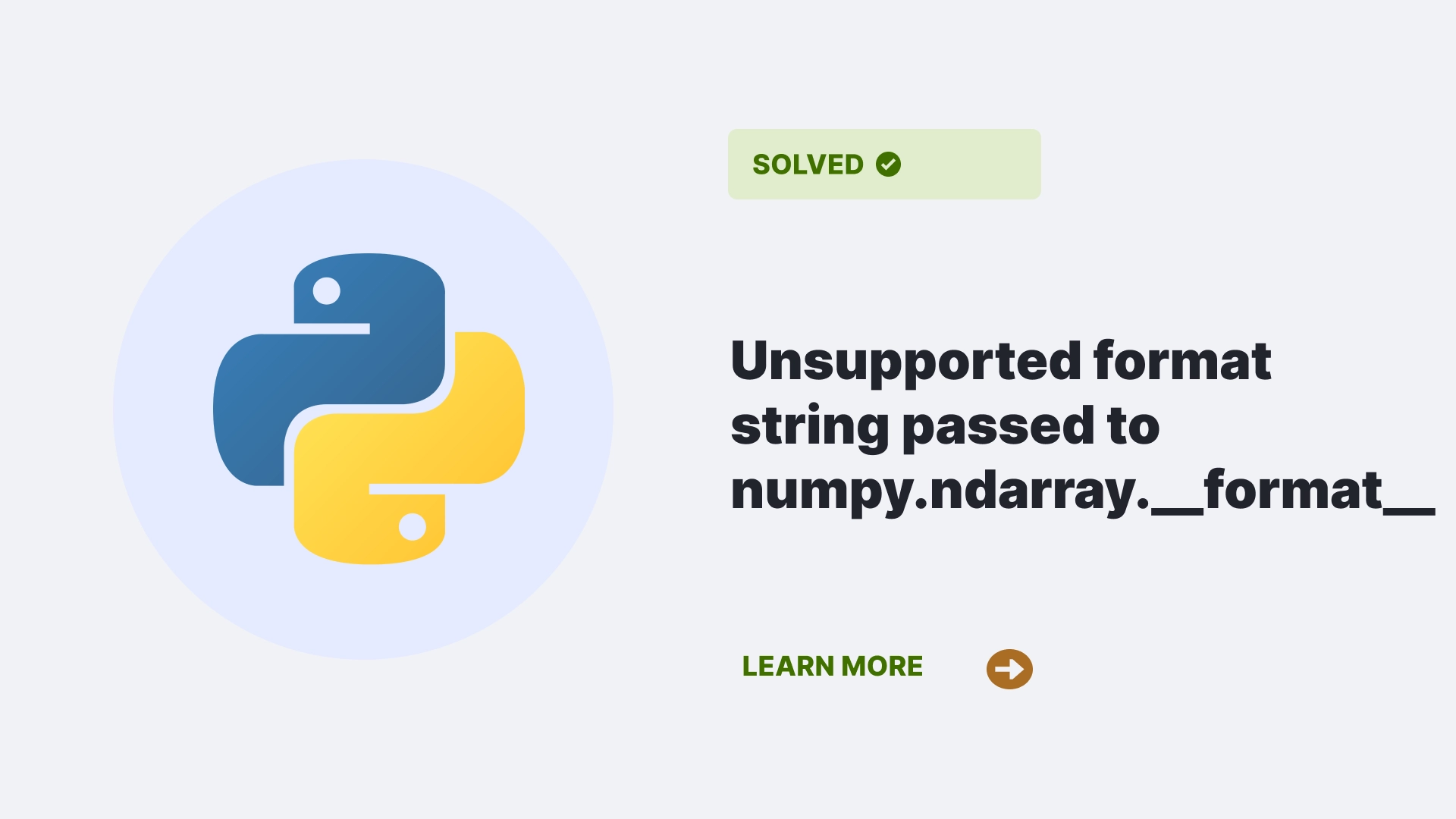 Unsupported format string passed to numpy.ndarray.__format__